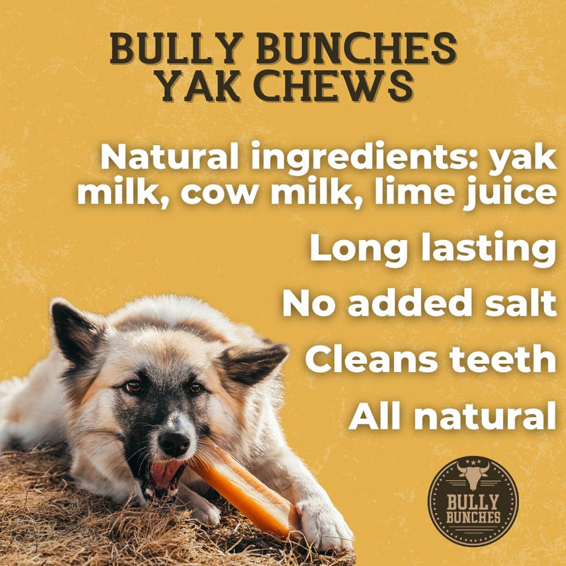 Bully Bunches Mega Authentic Yak Cheese Himalayan Chews for Giant Dogs & Super Aggressive Chewers - All Natural Dog Treat Dental Chews, Made with Real Yak Milk - Lactose & Rawhide Free (2 PK) Mega, 2 Pack - PawsPlanet Australia