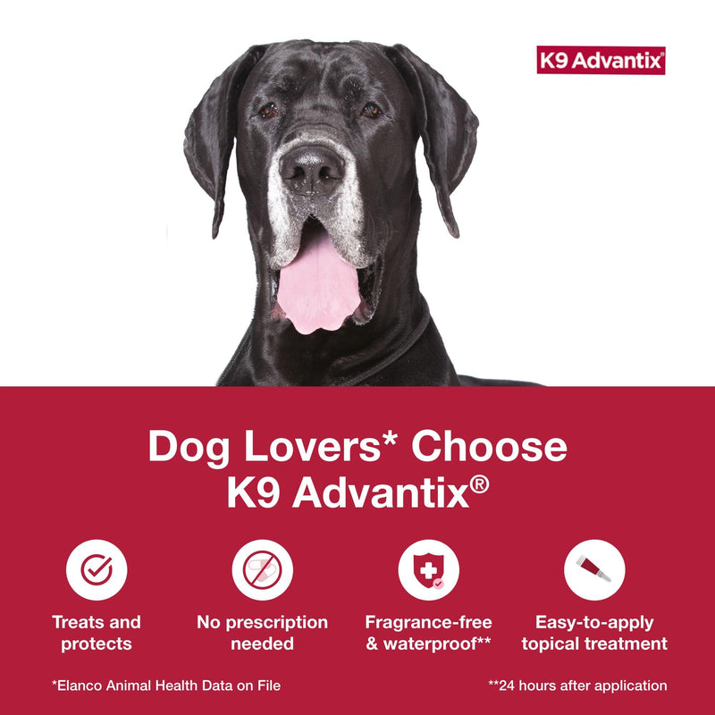 K9 Advantix Flea, Tick & Mosquito Prevention for Dogs Over 55 lbs. | Flea Drops for Extra Large Dogs | Apply Monthly | 4 Treatments (Pack of 2) 4 Dose (Pack of 2)