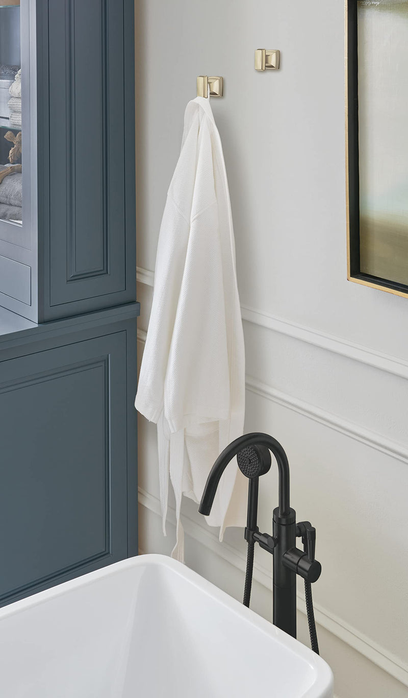 Amerock BH36030BBZ | Golden Champagne Single Robe Hook | 2-5/16 inch (59 mm) Length Towel Holder | Revitalize | Towel Hook for Bathroom | Bathroom Hardware | Bath Accessories