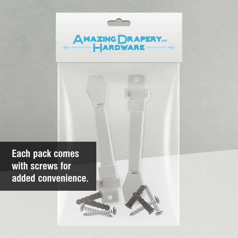 Amazing Drapery Hardware Spring Loaded Cord Tensioner for Cord Loops - Off White, Wall or Floor Mount - 2 Pack with Screws