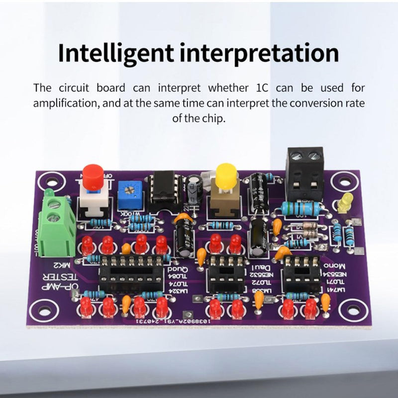 Operational Amplifier Testing Module Board, OP AMP Tester for Single, Double, Quad with DC12V T2, Ideal for Electronics Testing & Experiments