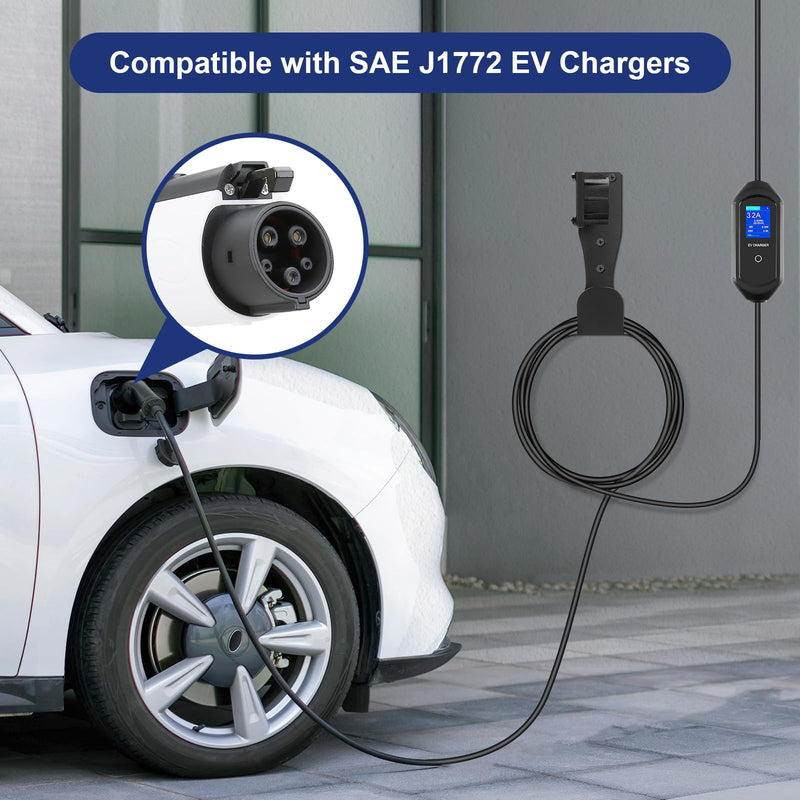EV Charger Holder Cable Organizer Wall-Aligned Mount J1772 Holder, Space-Saving, No Cable Cutting, Electric Car Charger Cord Holder & Plug Holster Dock for J1772 Connector Charger Cable Holder