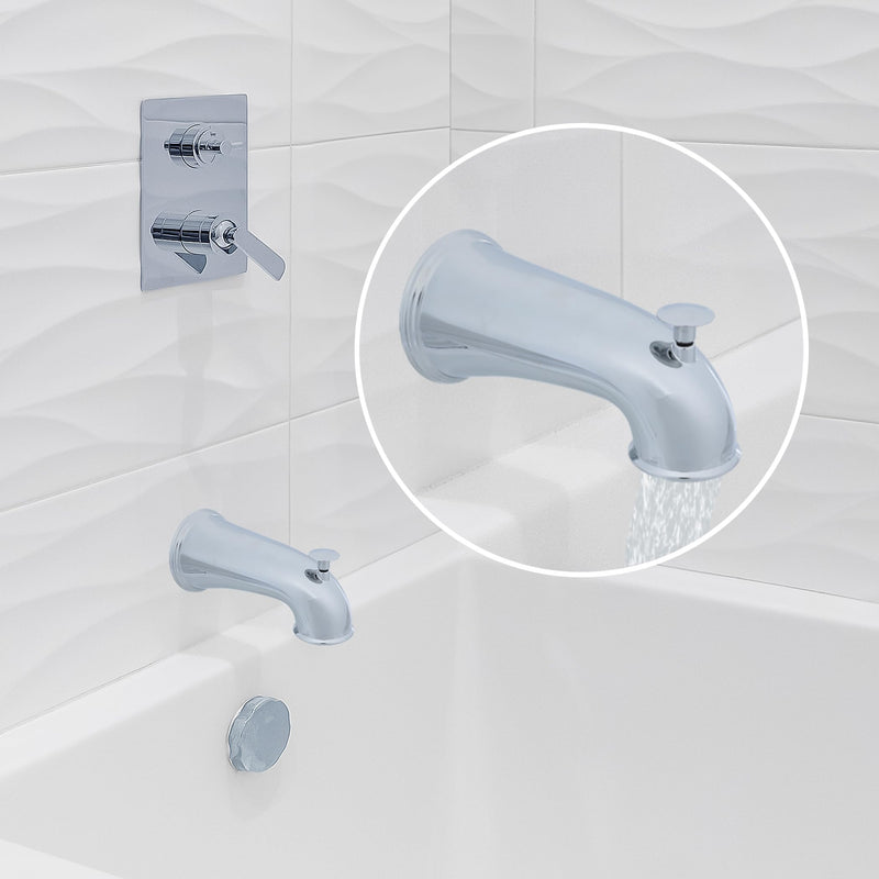 Danco Decorative Bathtub Faucet Spout Length | Chrome Finish (10315), 6 Inches/Pull Up Diverter 6-Inches/Pull Up Diverter
