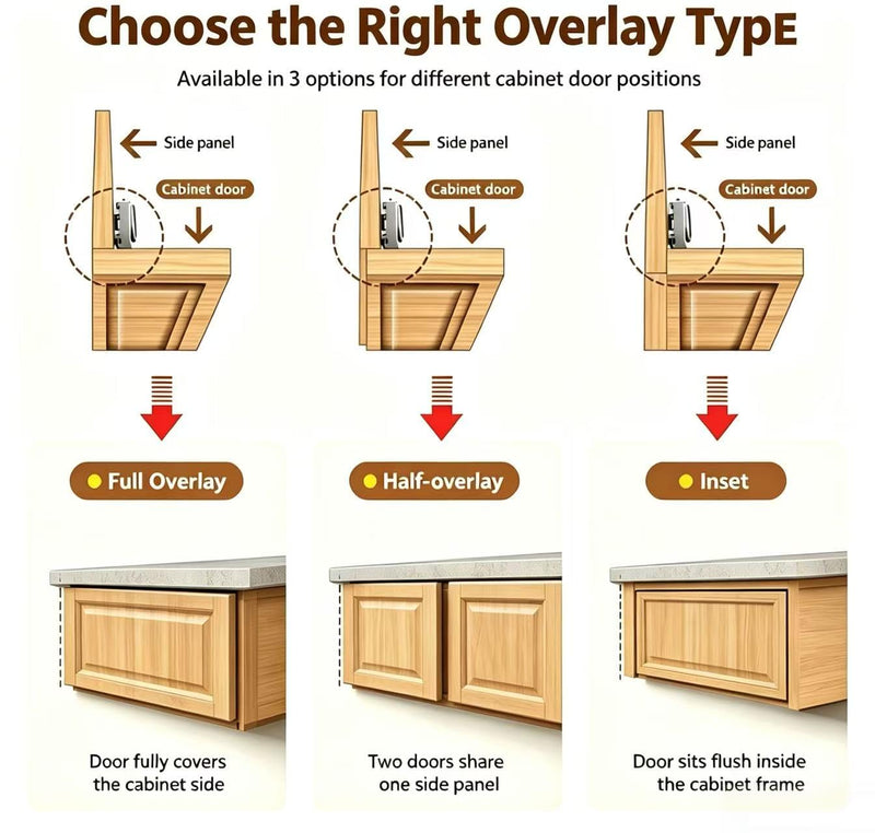 Corner Cabinet Hinge Set 180° & 135° Soft Close, 2x180° + 2x135° Inset Hinges for Lazy Susan Bi-Folding Kitchen Cupboard Door Hardware 2 set