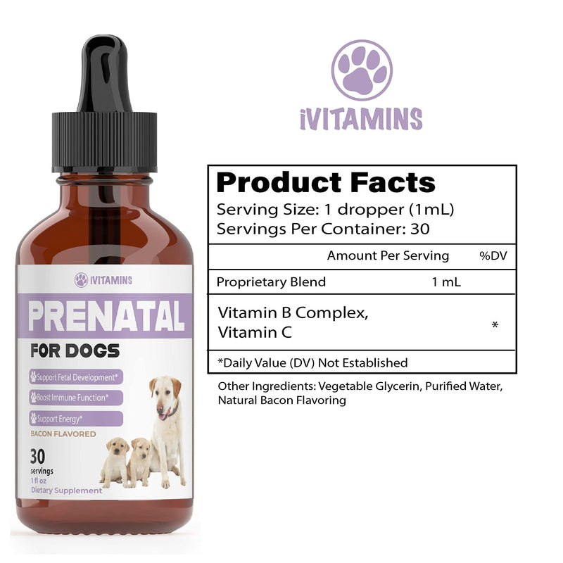 Dog Prenatal Vitamins | Prenatal Vitamins for Dogs | Includes Vitamin B Complex & Vitamin C | Dog Essentials | Whelping Supplies | Prenatal Dog Vitamins | Prenatal for Dogs | 1 Pack: 30 Servings - PawsPlanet Australia