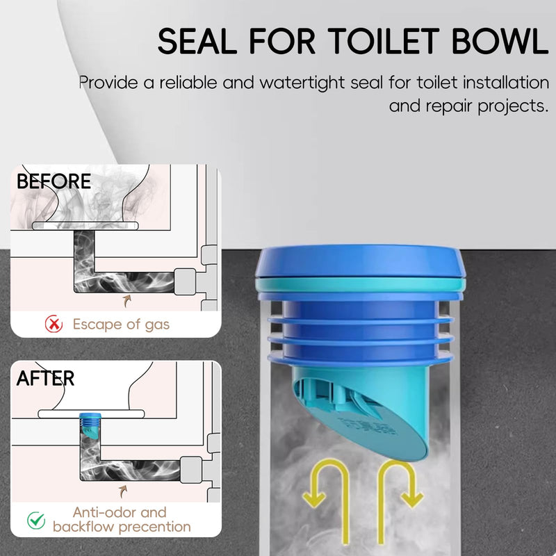2PCS Toilet Flanges Wax Rings with Prevent Backflow Valve - Thick Wax Bowl Ring Fits 3.2-4 inch Waste Lines Easy Installation