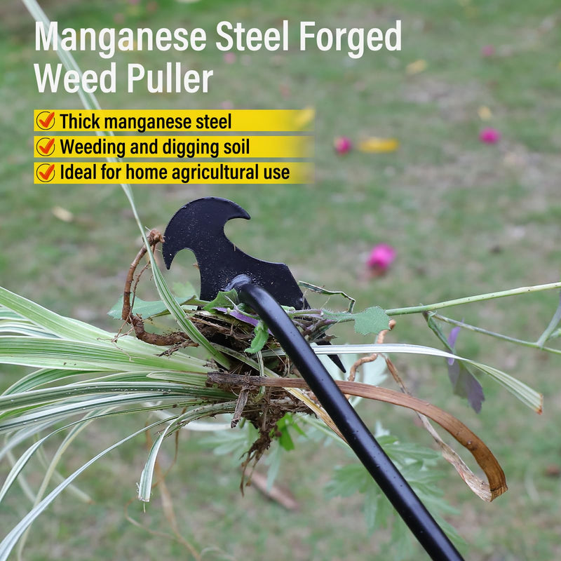 Weed Puller Tool,Portable Garden Weeder Tool,2024 New Manganese Steel Weeding Tools,For Hand Weeder Puller for Vegetable Gardening Backyard Farm Planting & Uprooting Weeding Tool (Rubber Handle) Rubber Handle