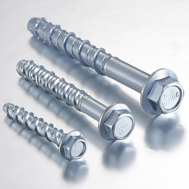 5/16" x 3" Zinc Plated Large Diameter Concrete Screw for Anchoring to Masonry, Brick or Block (10 pcs) 10 5/16" x 3"