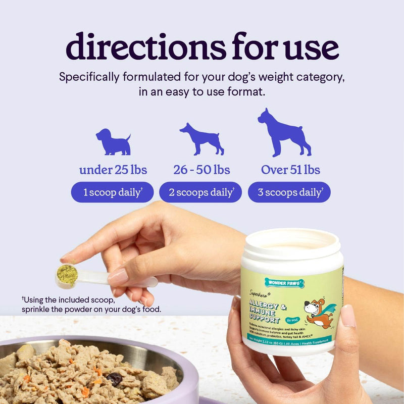 Premium Allergy & Immune Probiotics for Dogs – Allergy Relief, Itchy Skin Relief, Scratching, Digestion, Seasonal Allergies & Immune Support - Allergy Immune + Itch With Quercetin & Mushrooms - 2.12oz