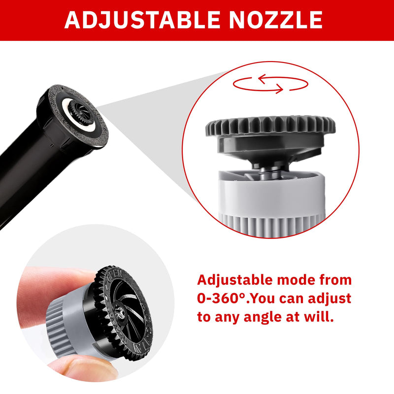 10 Pieces Variable Arc Nozzle, Replacement Pop-up Sprinkler Heads Compatible with Hunter, RainBird, Orbit High Efficiency Pop Up Sprinklers for Garden Lawn Irrigation (17AN)