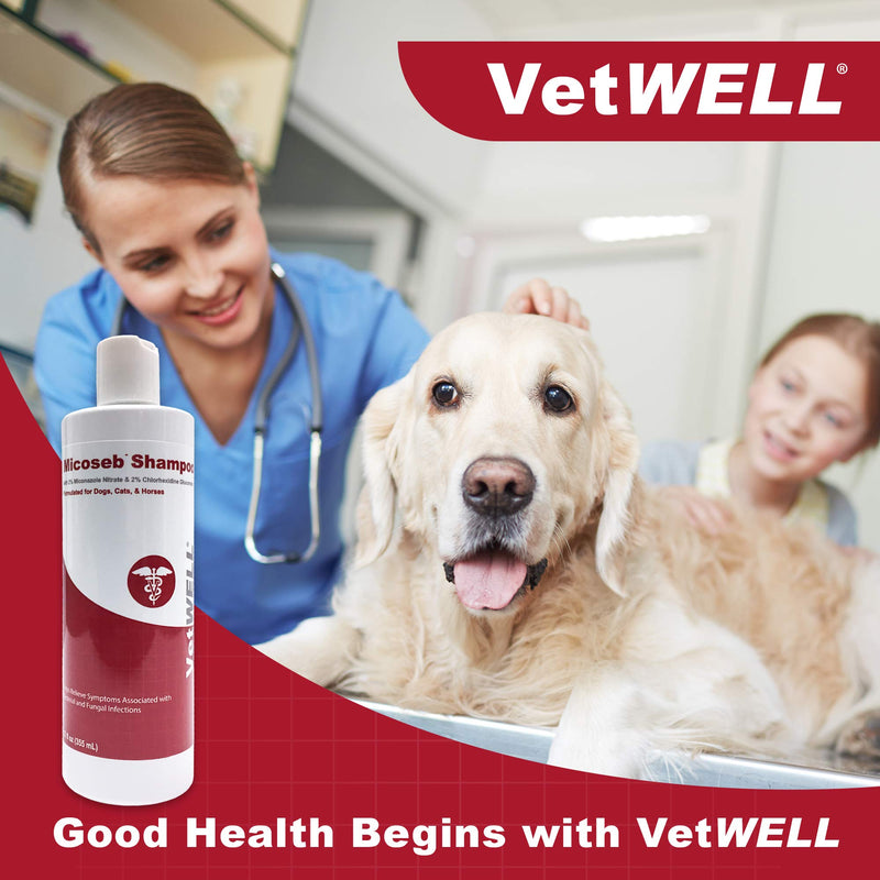 [Australia] - Micoseb Medicated Shampoo for Dogs & Cats - Antifungal Dog Shampoo with Miconazole, Chlorhexidine & Aloe for Fungal & Bacterial Skin Infection Treatment of Yeast, Ringworm, Mange, & Acne - 12 oz 