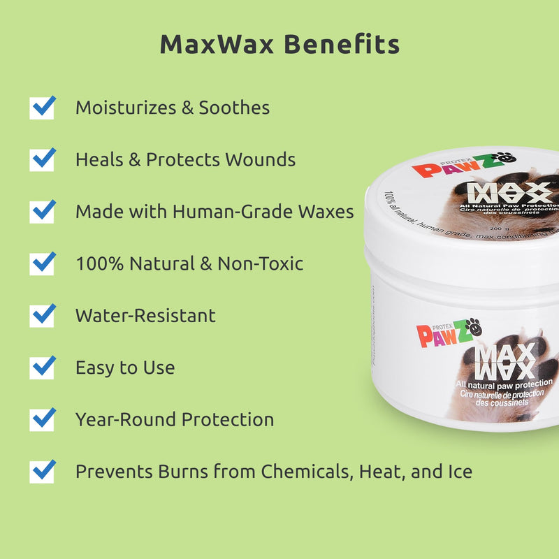 MaxWax Dog Paw Balm - 100% All Natural Paw Balm for Dogs - Lick Safe - Paw Soother for Puppies and Adult Dogs - Wax for Dog Paw Protector - 200g (7 oz) - PawsPlanet Australia