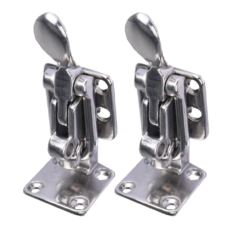 NovelBee 2pcs Stainless Steel Hold Down 90 Degree Clamp Locking Cam Latches,Anti-Rattle Latch Hasp for Boat Marine RV Caravan