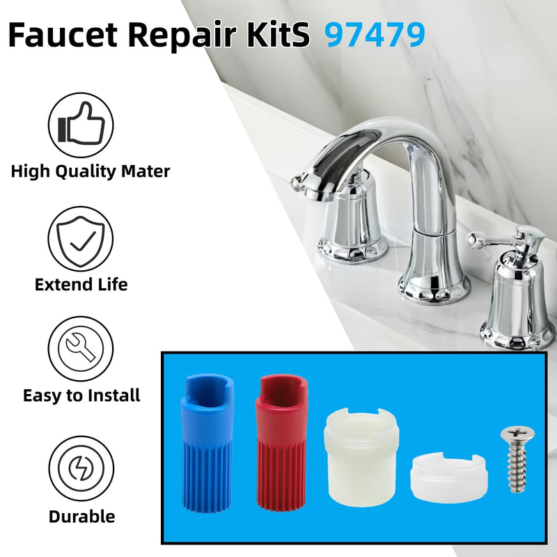 97479 Faucet Repair Kit Replacement for Moen Monticello Widespread Bathroom Sink Faucet, Handle Adapter Repair Kit for Moen 1222 1224