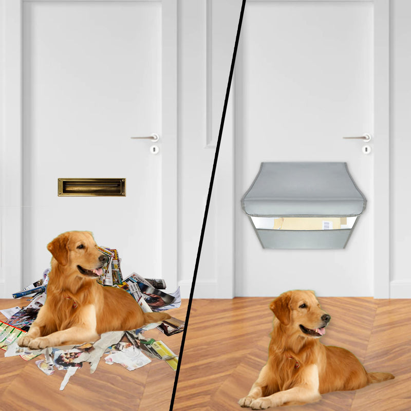 Mail Slot Catcher for Door Mail Slot, Grey Mail Catcher Bag, Indoor Mail Slot Cover Interior Draft Stopper, Large Size, Self-Adhesive, Large Capacity, Practical Garage Door Accessories Gray