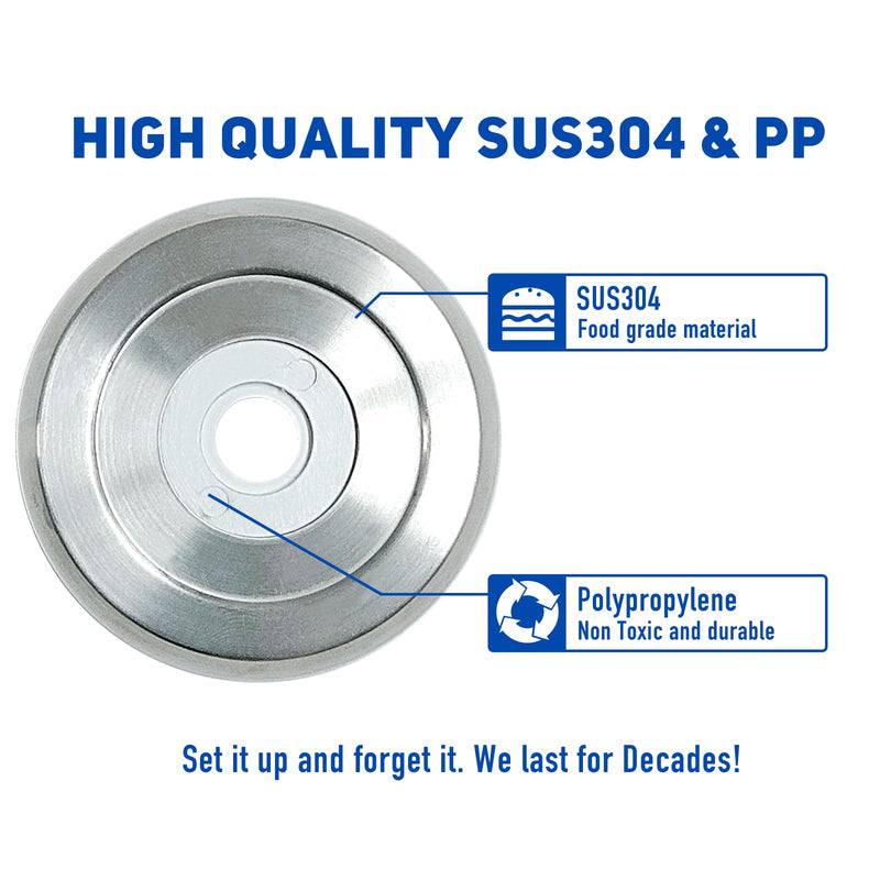 1/2" Thick Spacer for Tub Spout, Flange Trim Ring for Bath Faucet, Eschutcheon Cover Plate for Spigot with Split PVC Blocking Water, Shower Pipe Remodeling Sealer (304SUS-Brushed Nickel)