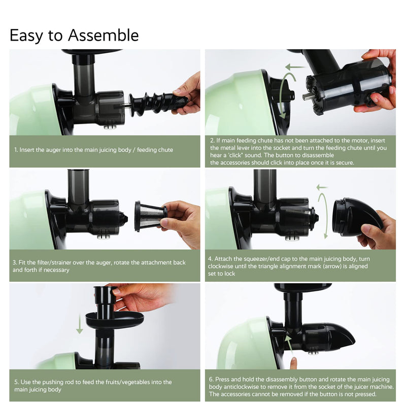 Jocuu Accessory No. 8 Juicer Squeezer, End Cap, Replacement Part for Slow Masticating Juicer ZM1503, Easy to Assemble, Disassemble & Clean, 100% BPA Free, Food Grade Material, Black