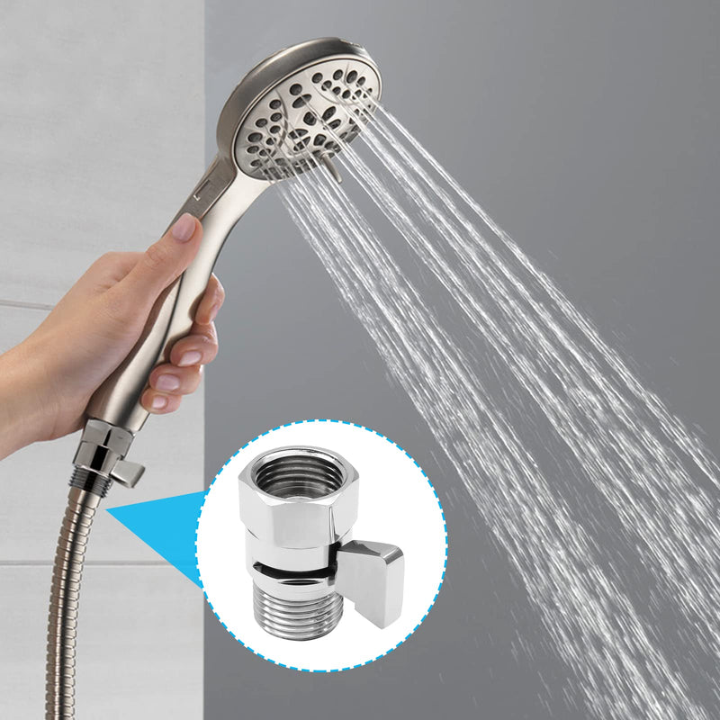 BokWin Shower Head shutoff Valve，Water Flow Control Valve Brass Shut Off Valve G1/2 Water Pressure Regulator for Hand Held Shower Head & Bidet Sprayer