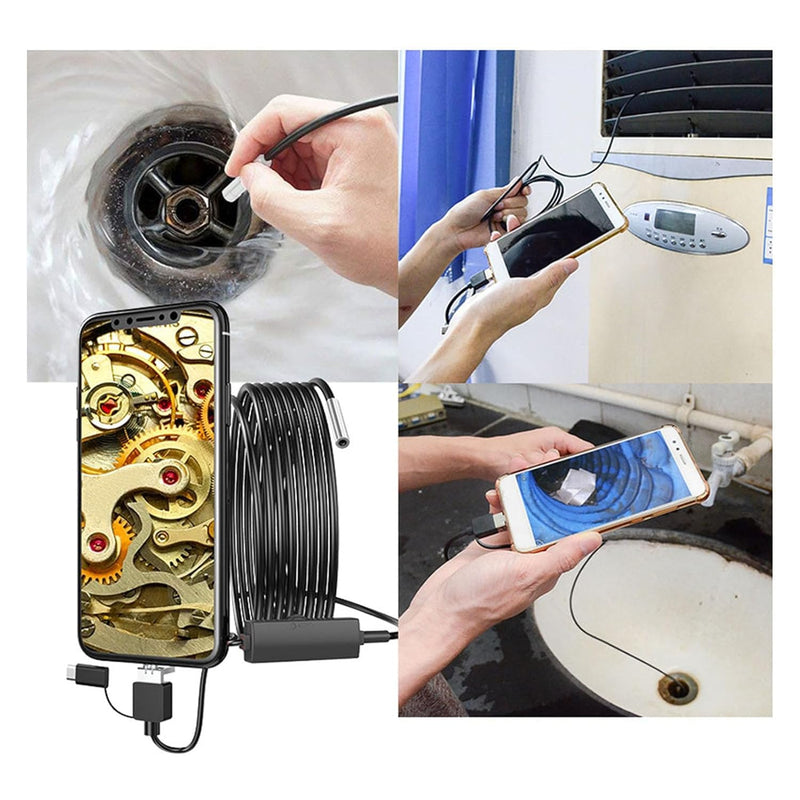 CleerView 3.9mm HD USB-C Endoscope for Android, 1280P Waterproof Borescope Camera with 6 LED Lights, 3.5M/11.5ft Flexible Cable for Pipe Inspection, Automotive, HVAC DIY 3.5 meters soft cord