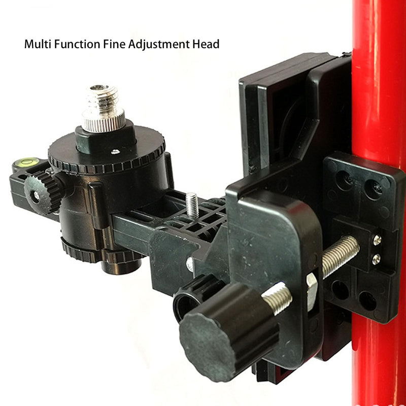 Laser Level Bracket for Telescoping Pole for for Line and Point Lasers, 1/4"-20 Male Threaded and 5/8" Pole Fine Tuning Mount Bracket, 360 Degree Rotation for Roads, Tunnels, Bridges,Outdoor Use