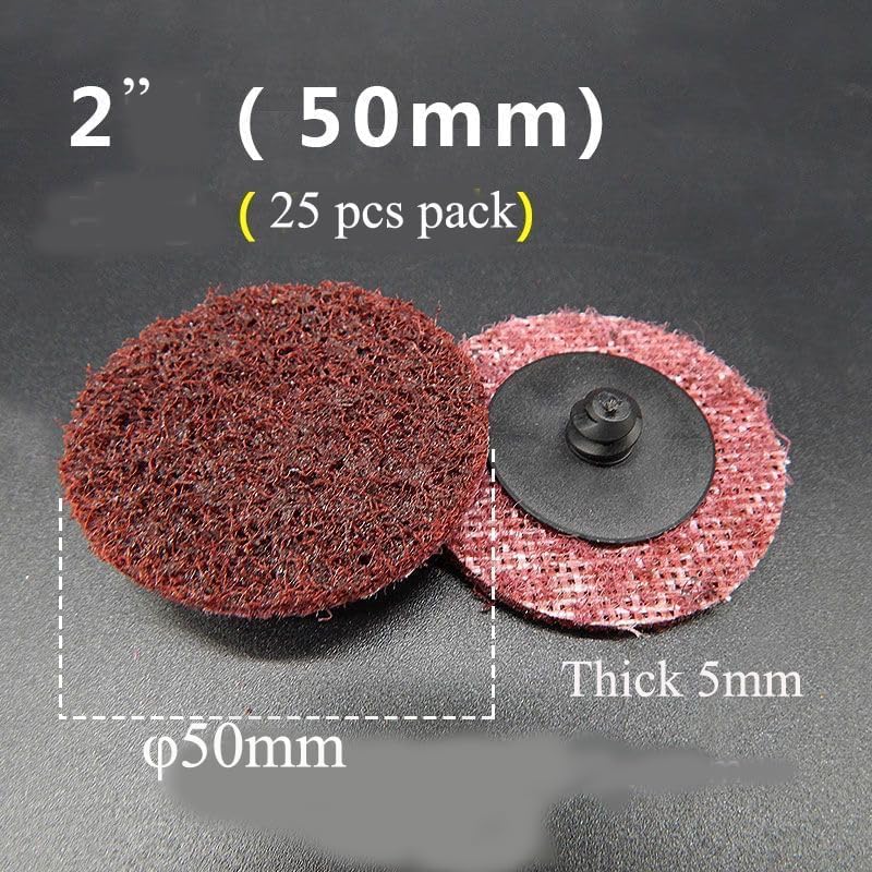 Premium SIGNI R-Type 2 inch Maroon Medium Abrasive Non Woven Nylon Surface Conditioning Disc Quick Change Disc for Rust Removal, Polishing and Finishing (25pcs) Maroon Midium