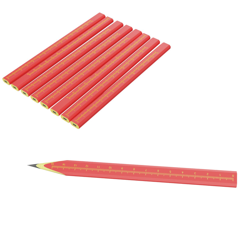 KR. LIF 8 PCS Carpenter Pencils Construction Pencil, Carpenter Marking Pencil for Woodworking Concrete Scriber Marking Tool Black 8