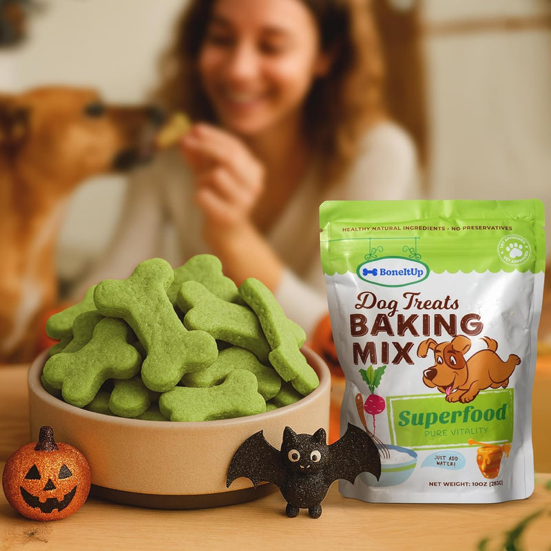 BoneItUp Healthy Treat Baking Mix & Soft Allergy Chews Bundle – Low Calorie Snacks & Daily Allergy Relief for Dogs