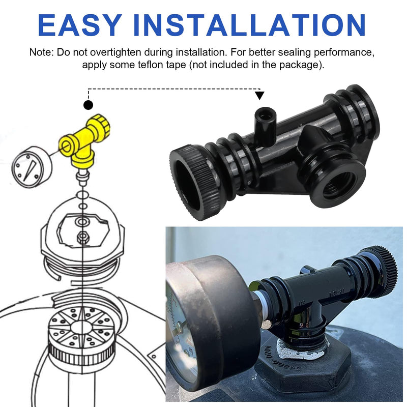 154689 Air Bleeder Tee Assembly Replacement for Pentair Pool Filter Air Relief Valve Fits Triton II Pool and Spa Filter Model TR50,TR60,TR140,TR100 Air Relief Tee Assembly Replace for S7S50,S8S70