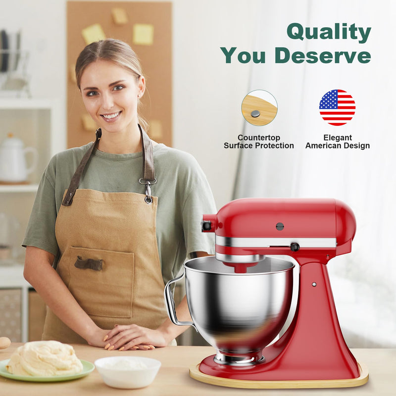 Food-Grade Bamboo Mixer Slider for KitchenAid 4.5-5 Qt Tilt Head Stand Mixer, Appliance Sliding Mat for Kitchenaid Artisan, Kitchen Countertop Storage Accessories Mixer Moving Tray Attachments for 4.5-5 Qt Tilt Head Mixer