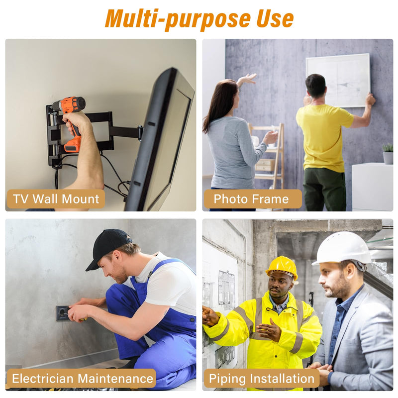 Stud Finder Wall Scanner, 5 in 1 Multifunctional Wall Detector Scanner with Upgraded Smart Sensor, HD LCD Display & Audio Alarm for the Center and Edge of Wood, Metal, AC Wire & Studs Pipe Detection