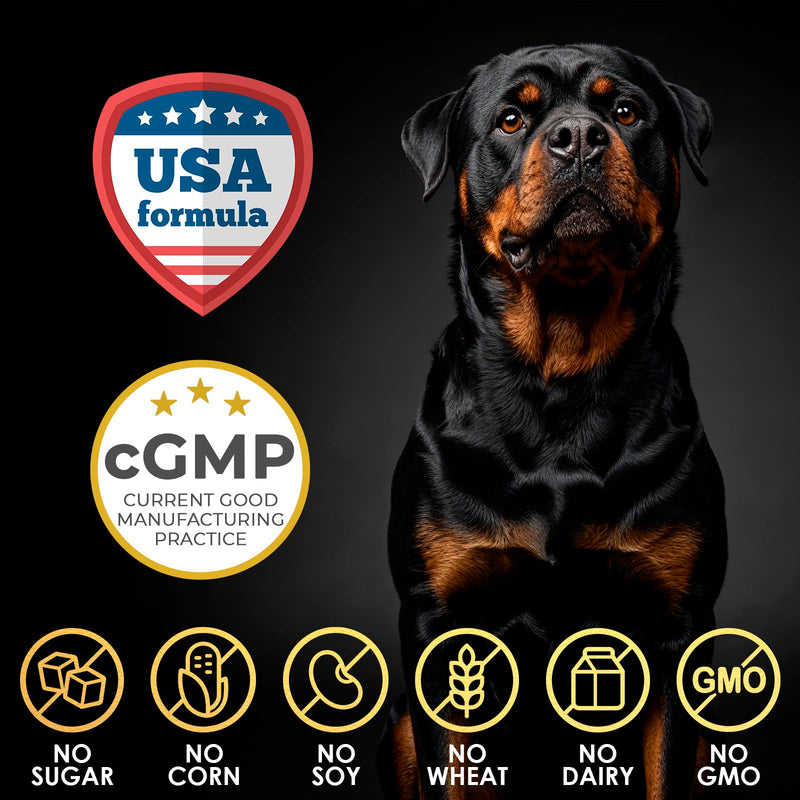 11-in-1 Muscle Gain Chews - Weight Gain Supplements for Dogs with High Protein & Amino Acids - Premium Muscle Builder for Bully & All Breeds - Healthy for Puppies - 150 Chews - Chicken