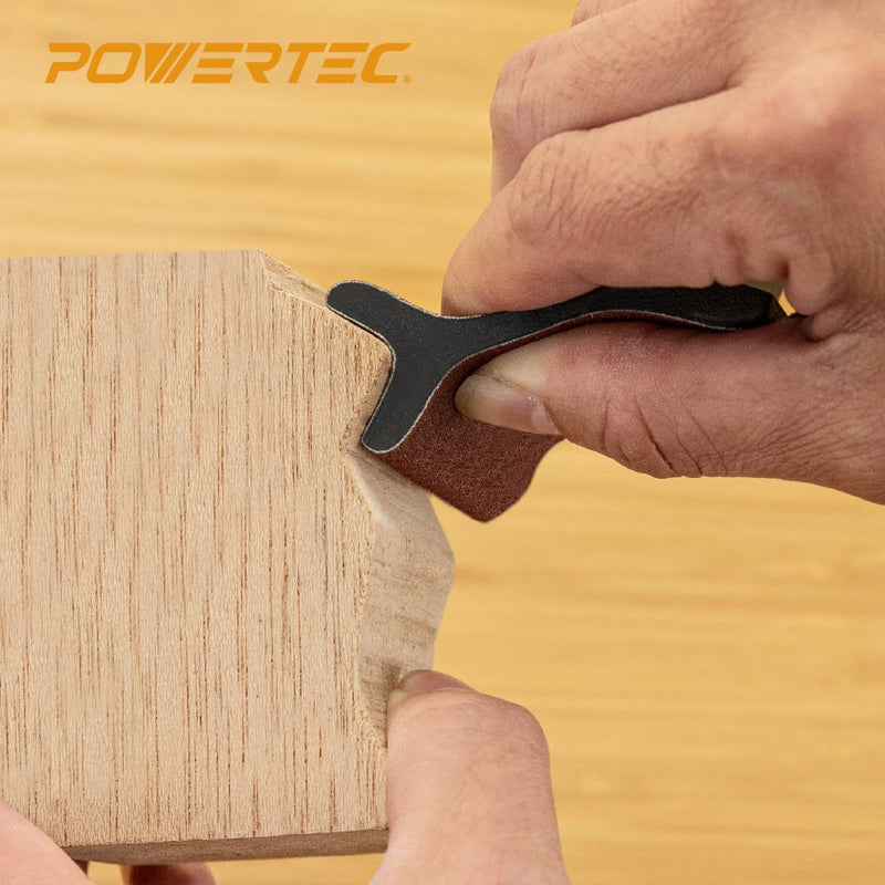 POWERTEC 21 Profile Sander, 10PCs Contour Sanding Grips with Woodworking Angle Sanding Pads for Convex, Concave & Detail Sanding, Sanding Tool for Wood Trim, Auto Body, Art, Crafts - 11PCs (71620) 11PCs Sanding Grip Set