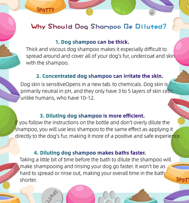 2 Pack Pet Shampoo Dilution Bottles, Specialties Mixing Bottle for Concentrated Dog Shampoo, Mixing Bottle for Dog Grooming Shampoo and Conditioner Grooms (2) 2 - PawsPlanet Australia