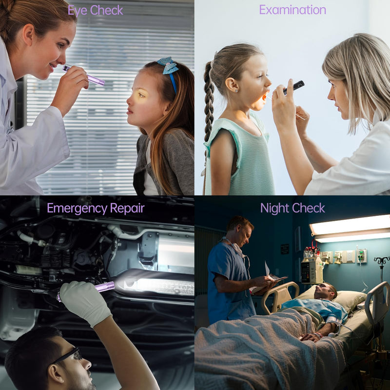 Pen Light for Nurse, Rechargeable LED Medical PenLight, Warm/Cool White & Stepless Dimming, Portable Medical PenLight for Nurse, Doctor, First Aid, EMT, Nursing,Nursing Student (Purple) Purple