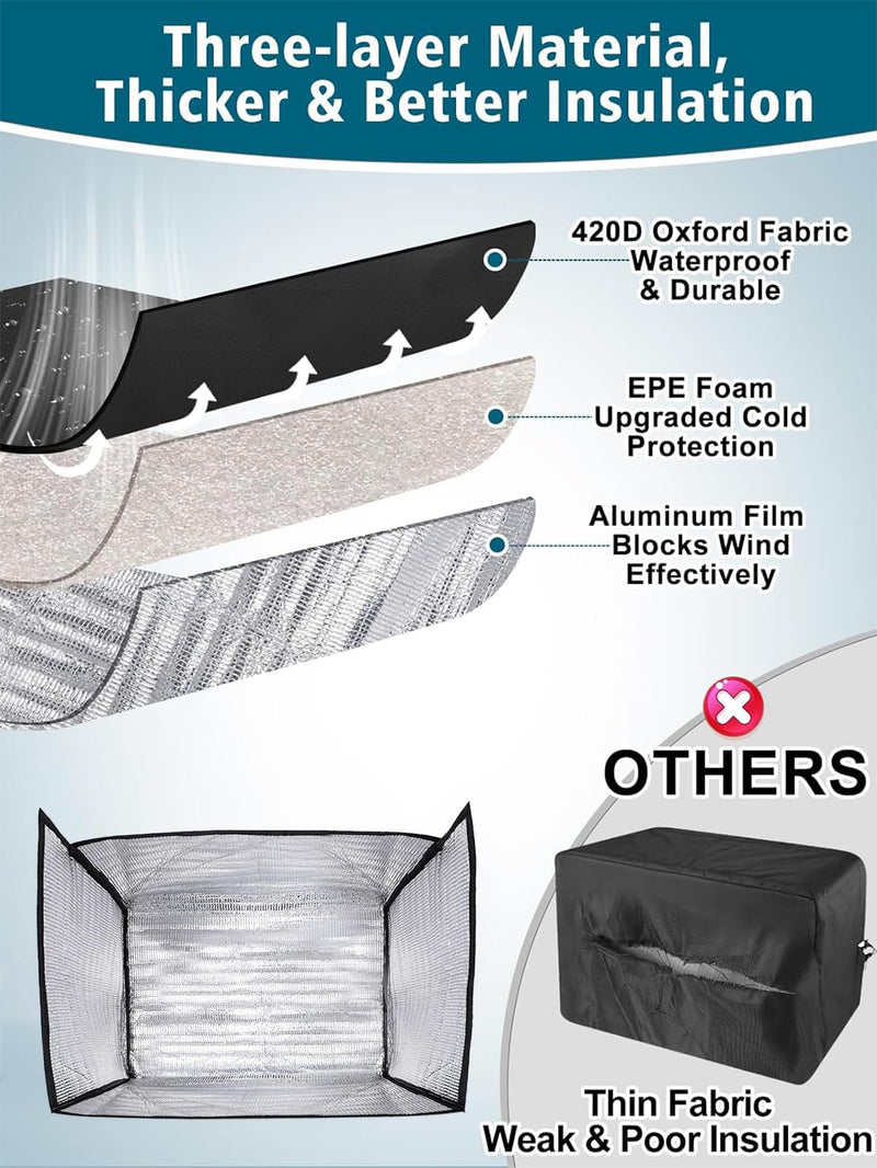Windproof AC Covers for Outside, for Midea U-Shaped 8000/10000/12000 BTU