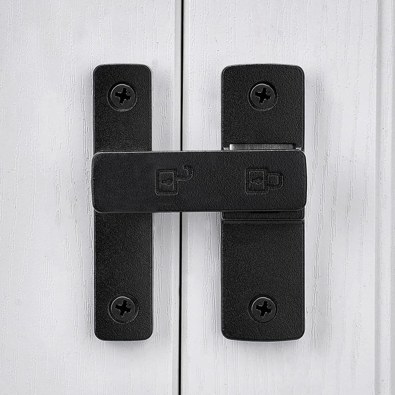 Matte Black Barn Door Latches,180 Degree Gate Lock,Flip Gate Latches Hardware,Zinc Alloy Door Lock Latch, Pet Lock,Door Security Door Latch Lock for Cabinets,Bathroom, Barn & Garden Matte Black_180 Degree 1