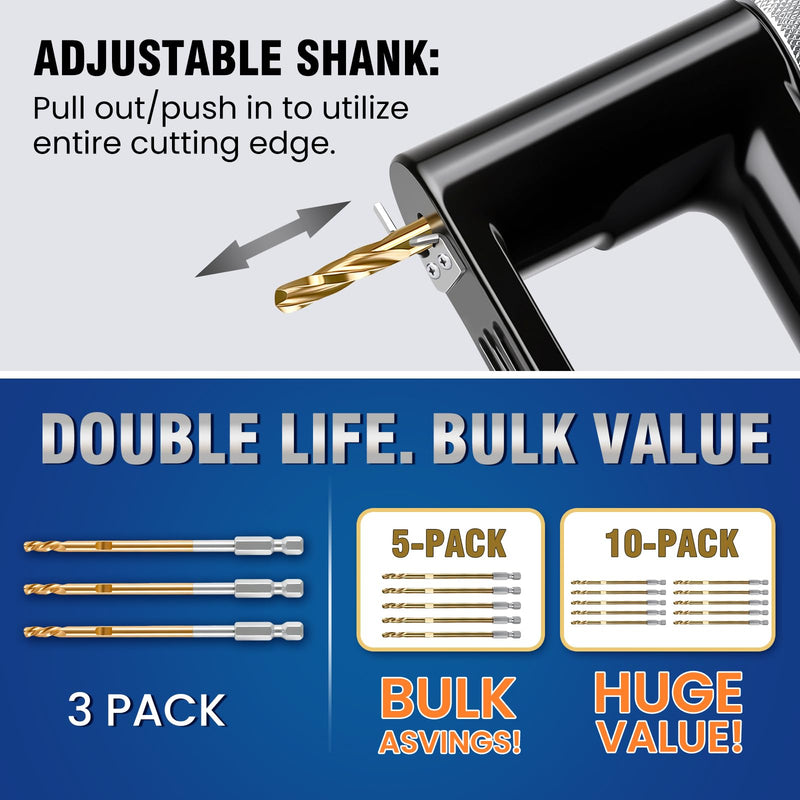 5PC CBB Replacement Cutter Bits for HC1 & HC2 Sheet Metal Hole Cutters,Handle Lateral Stress TIN Coating M2 Steel HSS,HRC 63-64,Fit Malco Hole Cutter Accessories,Sheet Metal Hole Cutter Bits 5PACK
