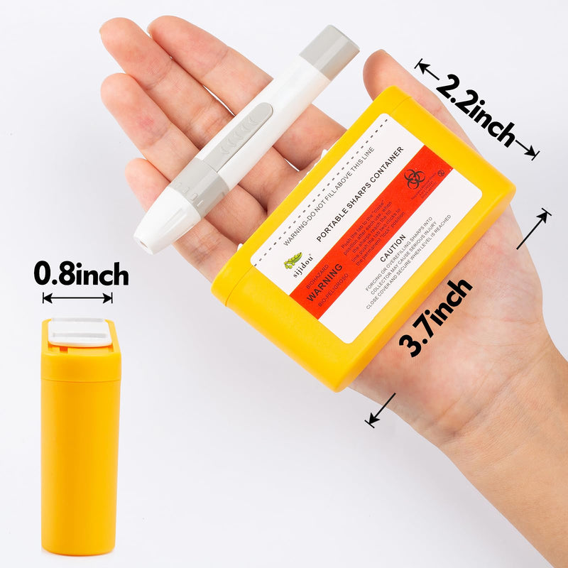 Portable Sharps Container Designed for Safe and Easy Disposal of Insulin Needles, Pen Needles, and Other Medical Sharps While Traveling Or at Home (6 Piece) 6
