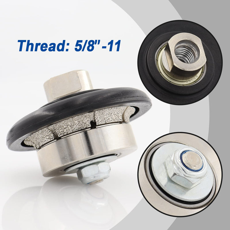B5 Diamond Router Bits Hand Profile Wheel Profiler Vacuum Brazed for Granite Concrete Marble Edge 5/8-11 Thread (B5) B5