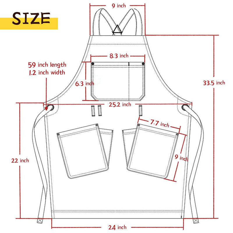 Denim Apron With Pockets,Distressed Jean Apron,Hairstylist Aprons,Denim Work Apron - Washing Style | Adjustable XXL Dark Grey