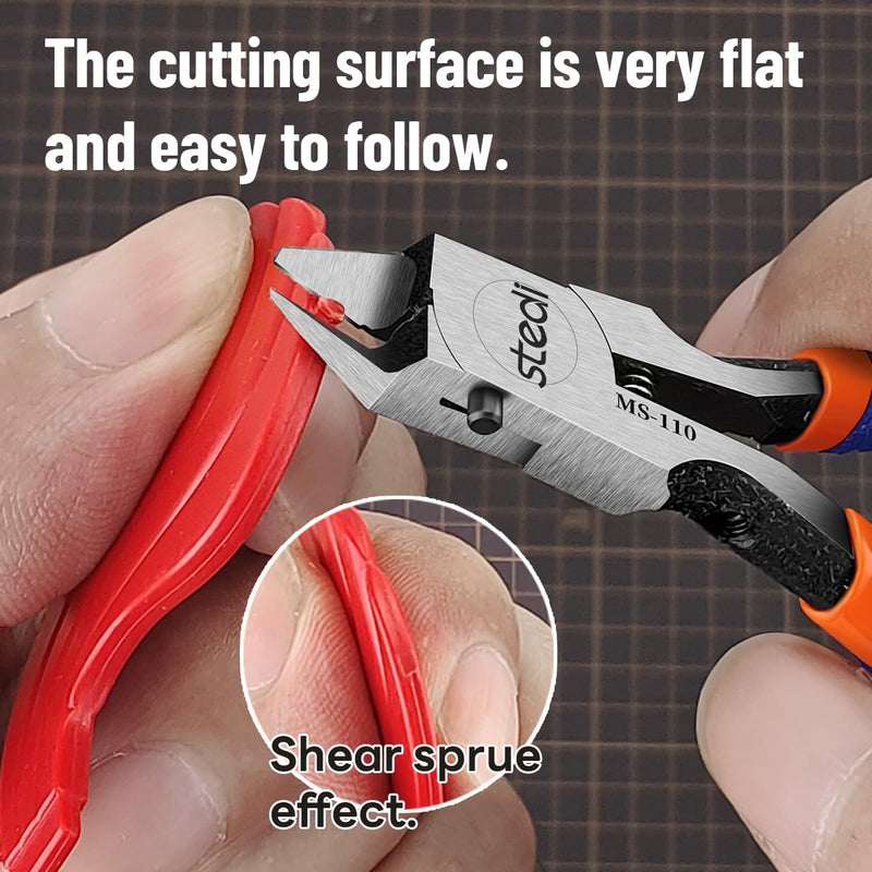 stedi Model Nipper, Sprue Cutter with Ultra-thin Single-Blade and Stiff Spring Hobby Nippers for Gundam Repairing Plastic Model and Miniature Model, Orange Single-Blade Nippers