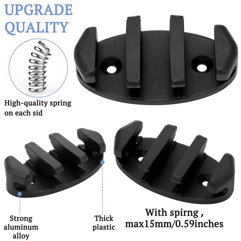 8 Pcs Black Zig Zag Kayak Cleat Nylon Kayak Cleats with Screws for Canoes Marine Fishing Boat Accessories