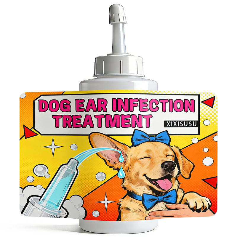 Dog Ear Infection Treatment, Dog Ear Cleaner, Ear Infection Treatment for Dogs & Cat, Gentle Cleaning Solution for Smelly Ears, Excess Wax & Mite Care - Itchy Ear Relief (2 fl oz) 2 fl oz