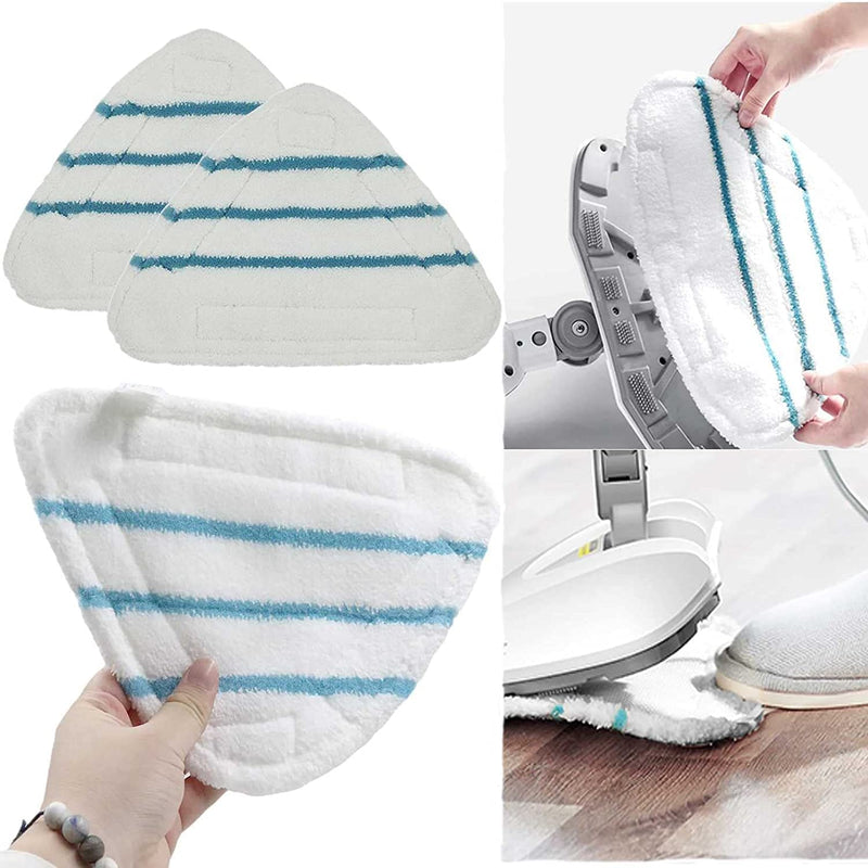4Pcs Replacement Spare Parts Reusable Mop Pads Fit for True & Tidy STM-500, STM-700, and STM-700A Steam Mop Accessorie, And Other Steam Mops, Machine Washable up to 100x Stype A