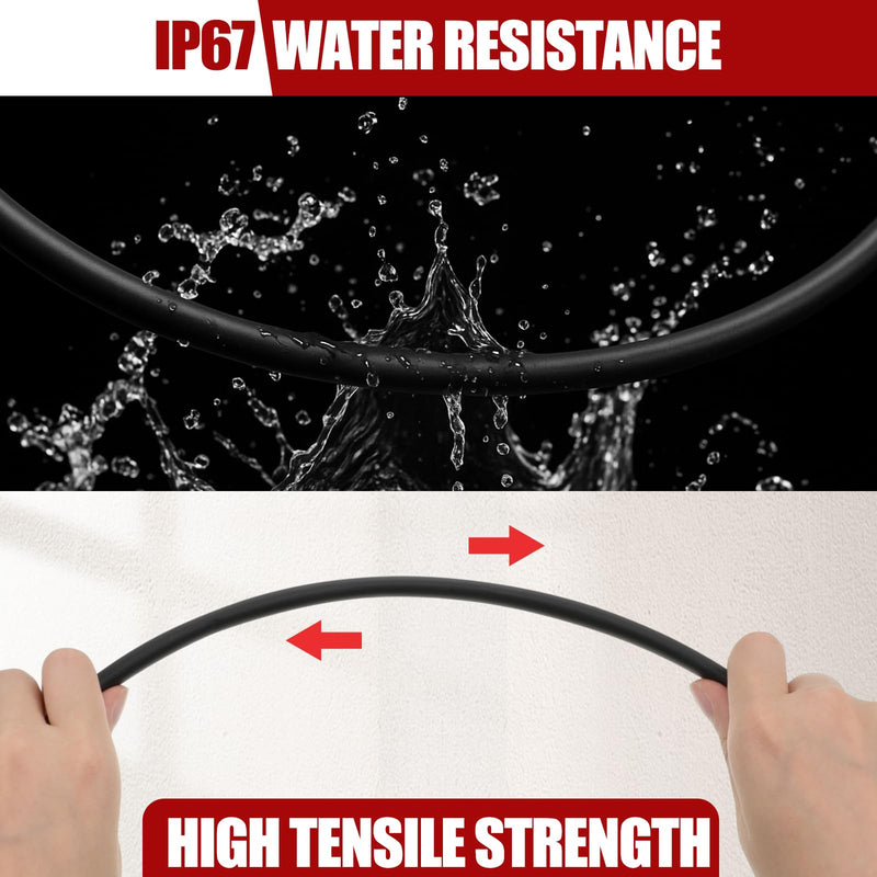 1 Pcs Heat Shrink Tubing, 3: 1 Ratio Dual Wall Adhesive Lined, Marine Grade Waterproof, Insulated Sealed for Industrial/Automotive Cable Repair(3/8'' (9.5mm)-82ft,Black) 3/8''(9.5mm)-82ft Black