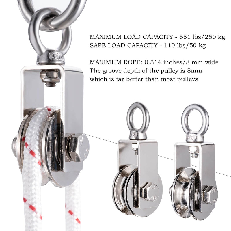 40mm Cable Pulley Wheel, Bearing Inside, Rope Pulley for Pulley System, Gym Equipment, Clothesline and DIY Projects 1Pack 1 swivel pulley
