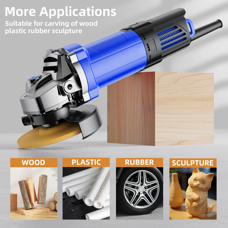 Angle Grinder Wood Disc Set,Three Pcs Wood Carve Kit, 4" and 1/2 with 5/8" Arbor for Angle Grinder, Wood Shaping Wheel, Stump Grinding Tools for Cutting,Grinding,Carving (3 PCS Carving Disc Set) 3 PCS Carving Disc Set