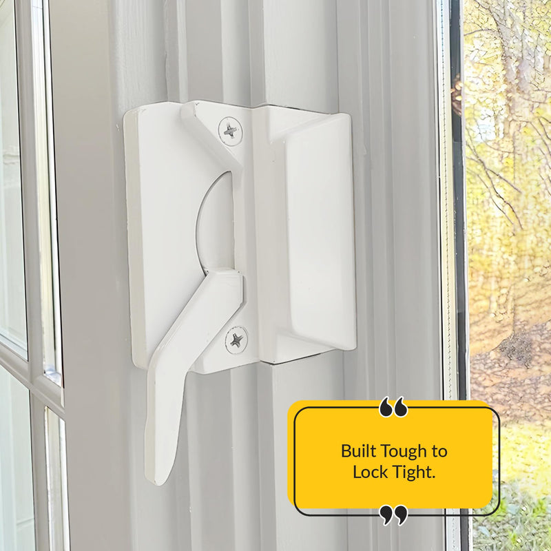 BRIXWELL Casement Sash Lock, Die Cast Material, White Finish, 2-3/8" Hole Spacing, Left-Hand Type, for Entrygard Casement Windows, Replacement Window Frame Hardware Modern