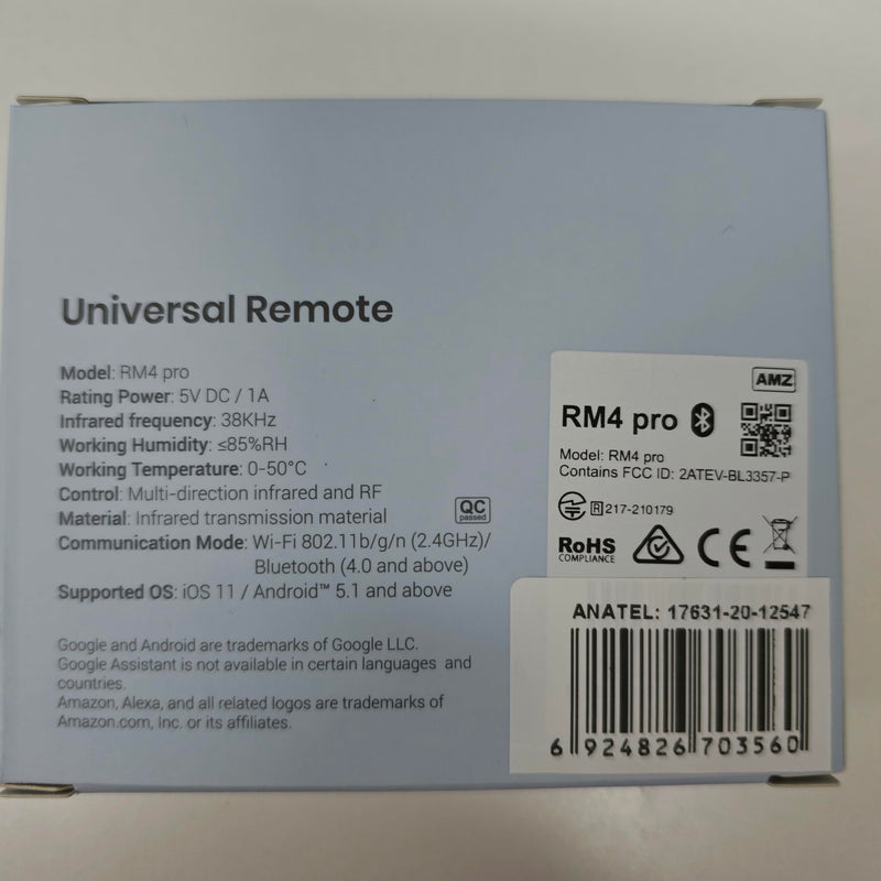 BroadLink RM4 pro (2.4 GHz Wi-Fi Only) IR & RF Universal Remote, All in One Hub Code Learning Wi-Fi Remote Control for TV Air Conditioner, Curtain Motor, Works with Alexa, Google Home, IFTTT