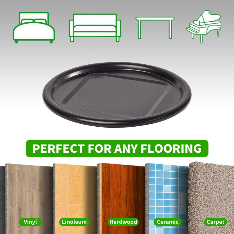 4" Round Carpet Bottom Furniture Caster Cups, Reusable Furniture Sliders for Hardwood Floors, Felt Furniture Pads Coasters to Protect Tile or Laminate Floors from Scratches, Brown/Gray (12 Pack) 4 Inch, 12 Pack